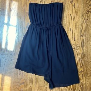 Sandro black mini dress with asymmetrical sheer overlay (never worn)